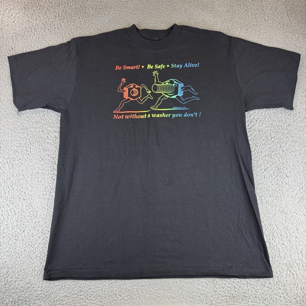 Vintage Single Stitch T Shirt Nut Bolt Funny Men's Size Mgb Production 1992